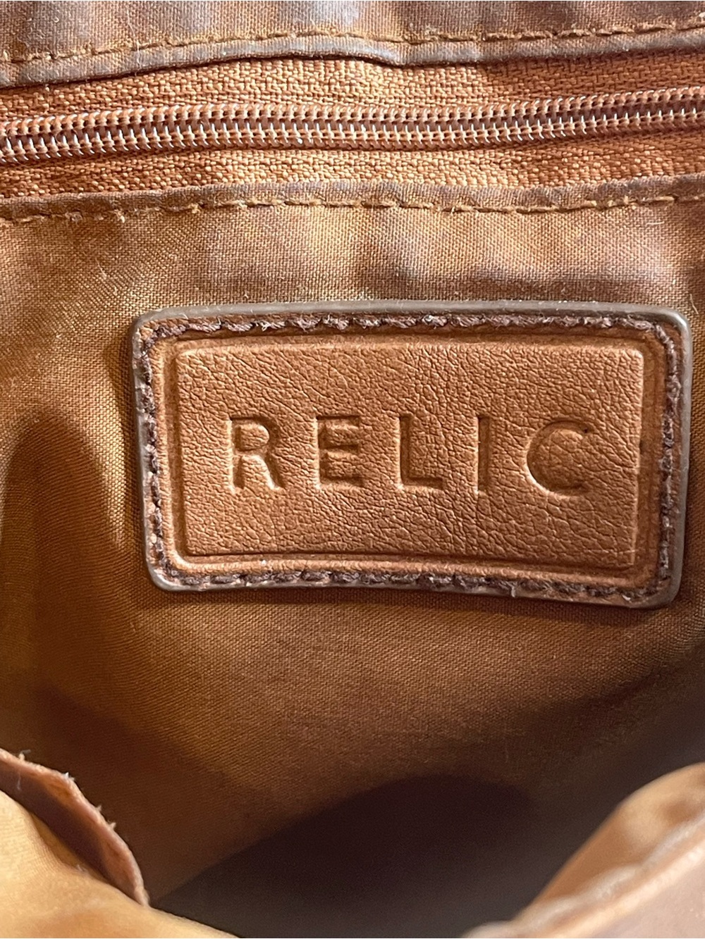 Relic Tan Brown Faux Leather Crossbody Bag Multi Pocket Shoulder Purse - Picture 6 of 8